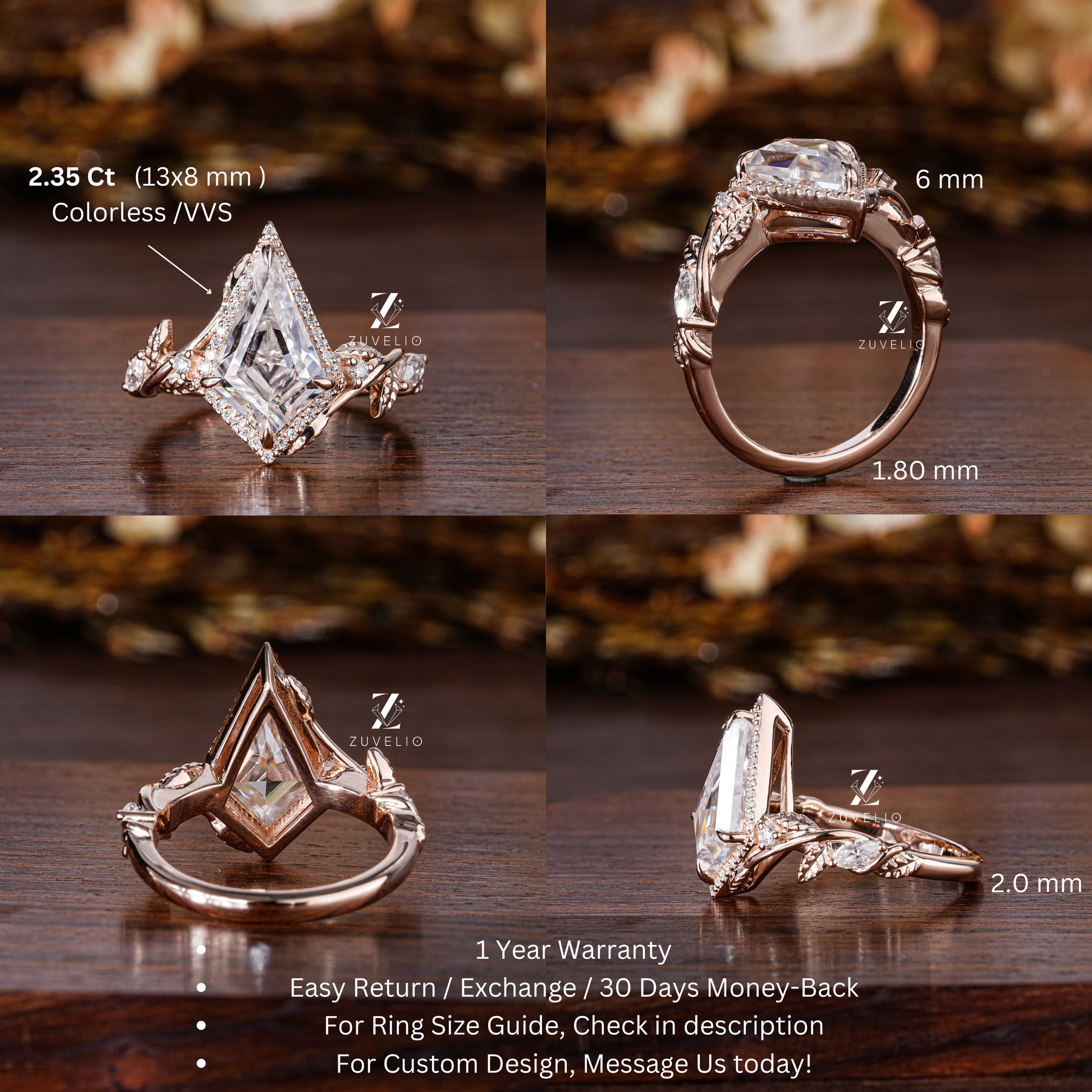 Kite Moissanite Ring - Zuvelio.com