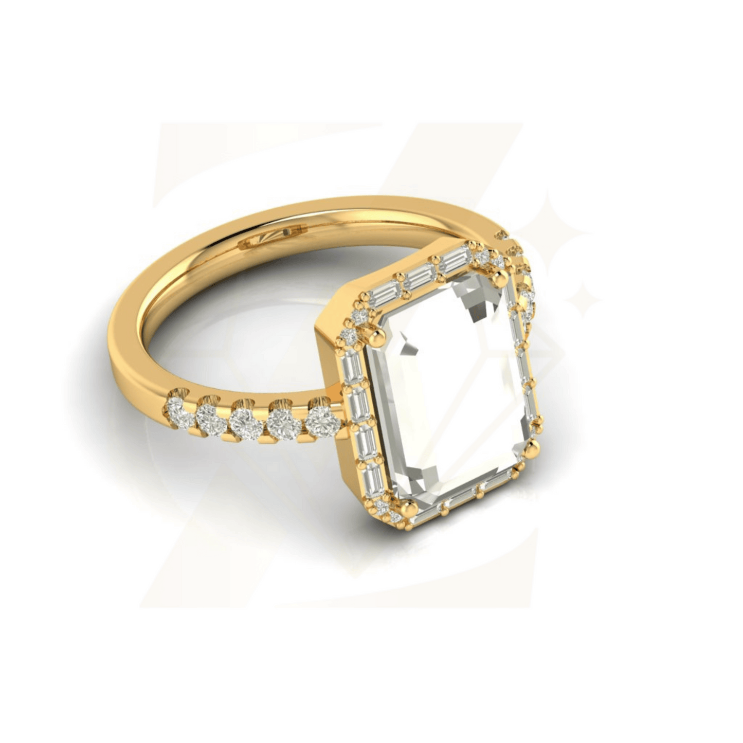 3.45 CTW Portrait Cut Ring - Zuvelio.com